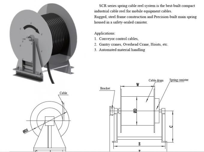 Dimensione mobile dell'SCR dell'attrezzatura della primavera del sistema industriale compatto dell'avvolgicavo 1